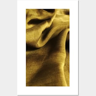 Raw organic golden silk fabric Posters and Art